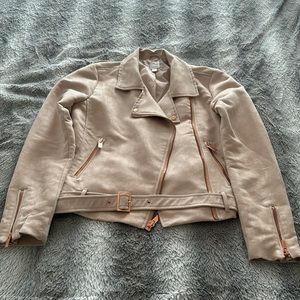 LC by Lauren Conrad Faux Suede Moto Jacket - Pale Pink